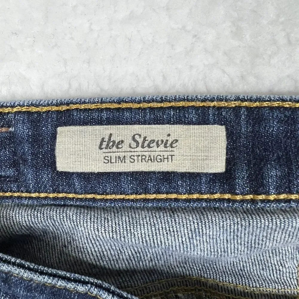 Adriano Goldschmied Jeans Womens 27R Blue Wash Stevie Slim Straight Fray Hem USA